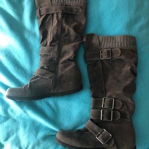 Gray Suede Boots